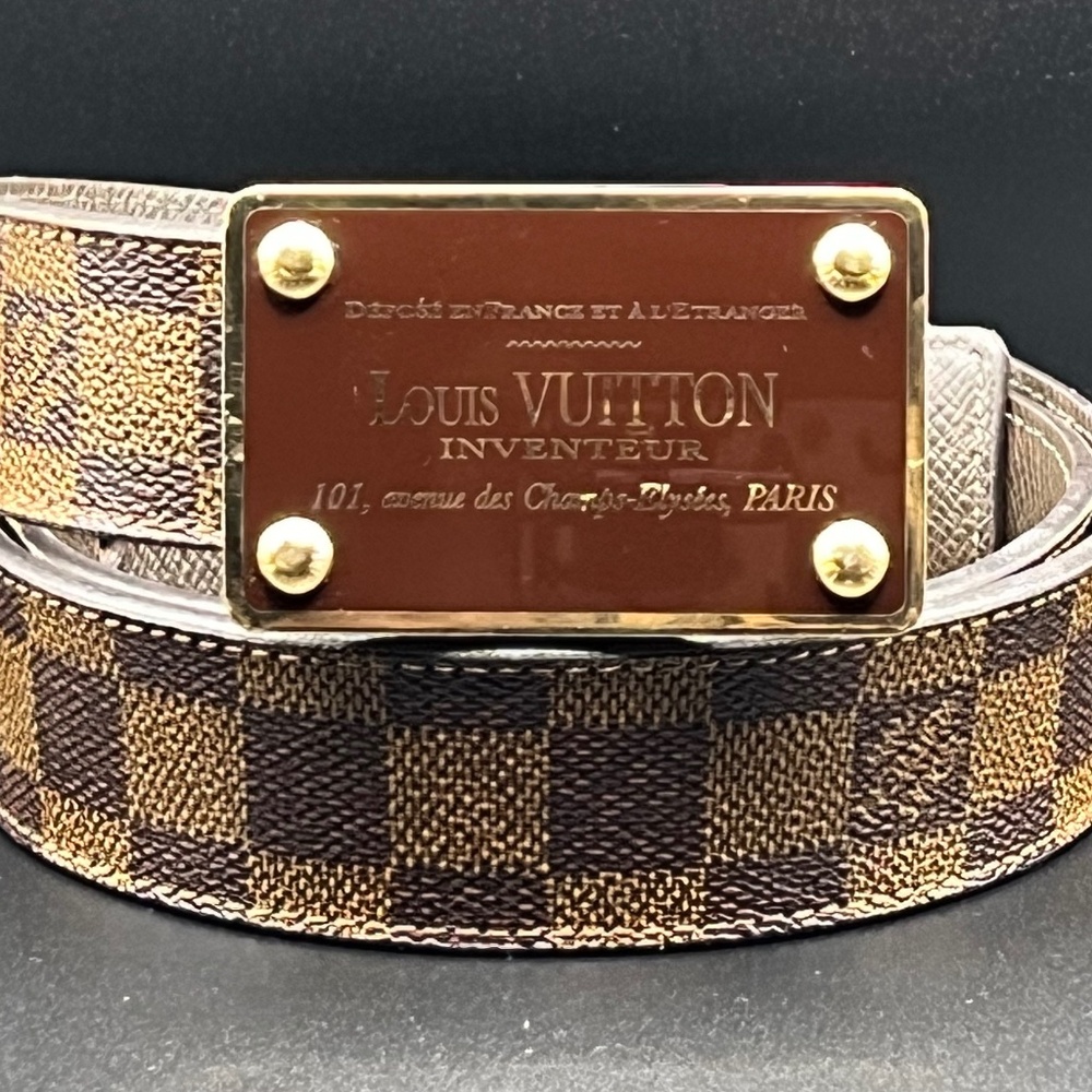 LOUIS VUITTON Men's Damier Ebene Belt | SIZE 40